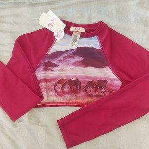 NWT rash guard Ganni Bini horses spf50  8,12,14,16